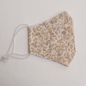 Beige  levél mintás szájmaszk - női - női - Meska.hu