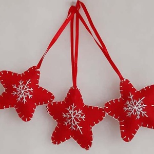 Hímzett karácsonyi csillagok, Karácsony, Karácsonyi lakásdekoráció, Karácsonyfadíszek, Hímzés, Mindenmás, MESKA