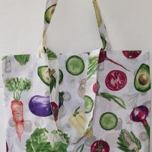 Zöldségmintás pamutvászon szatyor, textiltáska - táska & tok - bevásárlás & shopper táska - shopper, textiltáska, szatyor - Meska.hu