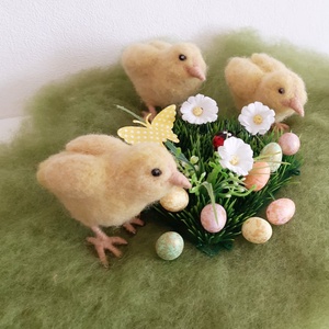 Húsvéti csibe, dekoráció Húsvét alkalmára - otthon & életmód - dekoráció - asztal és polc dekoráció - asztaldísz - Meska.hu