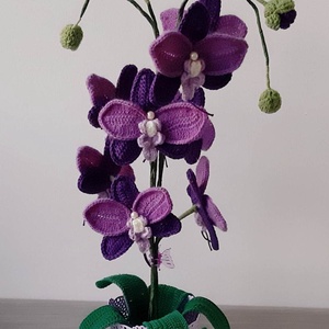 Horgolt, lila orchidea - Meska.hu