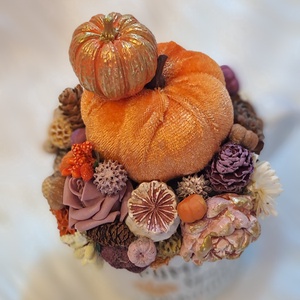 Tök-Latte - Pumpkin Spice őszi bögre dekoráció, asztaldísz tökökkel - otthon & életmód - dekoráció - asztal és polc dekoráció - asztaldísz - Meska.hu