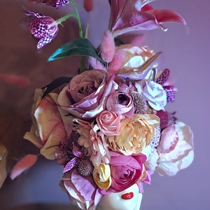 Mademoiselle - Női mellszobor váza prémium örökvirág-koronával  - otthon & életmód - virágdekoráció - virágdíszek - asztali virágdísz - Meska.hu
