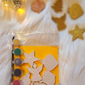 Karácsonyi DIY Kreatív Készlet - Festhető mézeskalács vagy karácsonyi díszek szett - diy (csináld magad) - egységcsomag - Meska.hu