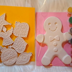 Karácsonyi DIY Kreatív Készlet - Festhető mézeskalács vagy karácsonyi díszek szett - Meska.hu