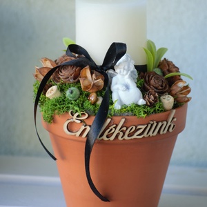 Cserepes sírdísz, kegyeli dekoráció - Meska.hu