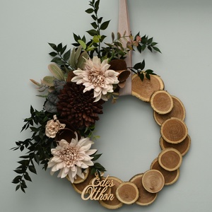 Őszi koszorú faszeletekre álmodva - Meska.hu
