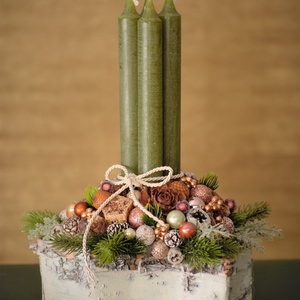 Rusztikus adventi asztaldísz - Meska.hu