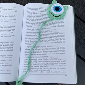 Horgolt Szörny Rt (Monsters) könyvjelző, Mike Wazowski egyszemű könyvjelző, Könyv & Zene, Könyvjelző, Horgolás, Hímzés, MESKA