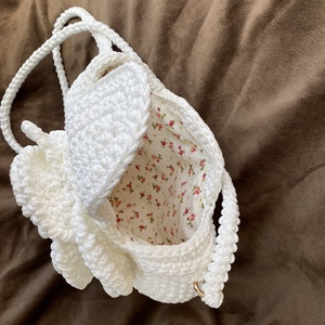 Sofia fehér horgolt crossbody táska horgolt pánttal - táska & tok - kézitáska & válltáska - válltáska - Meska.hu