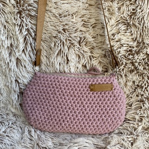 Rose rózsaszín elegáns horgolt crossbody táska, Táska & Tok, Kézitáska & válltáska, Vállon átvethető táska, Varrás, Horgolás, MESKA