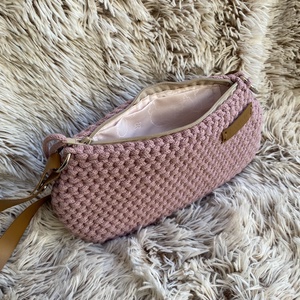 Rose rózsaszín elegáns horgolt crossbody táska - táska & tok - kézitáska & válltáska - vállon átvethető táska - Meska.hu
