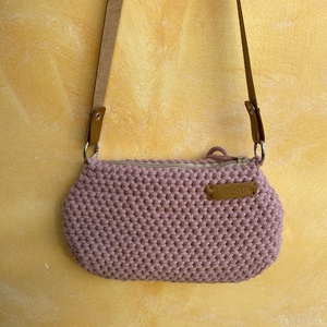 Rose rózsaszín elegáns horgolt crossbody táska - táska & tok - kézitáska & válltáska - vállon átvethető táska - Meska.hu