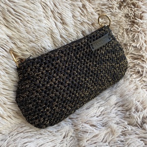 Fekete-arany alkalmi elegáns horgolt kézi- és crossbody táska - táska & tok - kézitáska & válltáska - vállon átvethető táska - Meska.hu