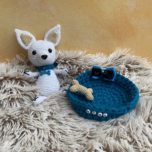 Mimi horgolt csivava névre szóló fekhelyével amigurumi - Meska.hu
