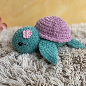 Gló plüss horgolt teknős teknőslány 25cm hosszú - játék & sport - plüssállat & játékfigura - más figura - Meska.hu