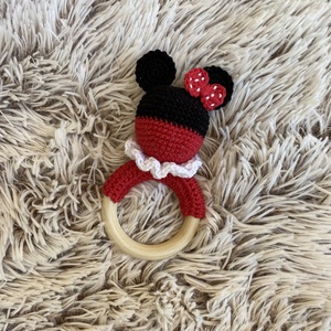 Horgolt Minnie vagy Mickey csörgő, rágóka, Játék & Sport, 3 éves kor alattiaknak, Csörgő, Horgolás, MESKA