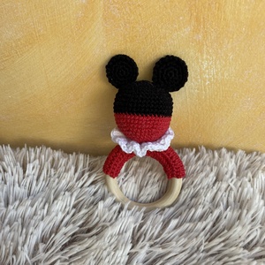 Horgolt Minnie vagy Mickey csörgő, rágóka - játék & sport - 3 éves kor alattiaknak - csörgő - Meska.hu