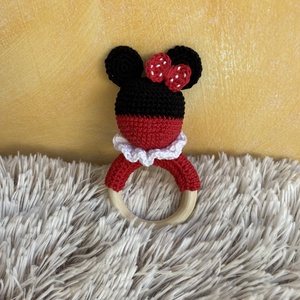 Horgolt Minnie vagy Mickey csörgő, rágóka - játék & sport - 3 éves kor alattiaknak - csörgő - Meska.hu