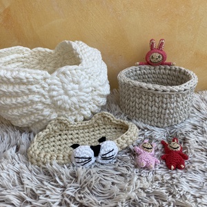 Horgolt cicás - labubus szett - rendelésre - Meska.hu