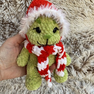 Karácsonyi Grincs sapkával, sállal - játék & sport - plüssállat & játékfigura - plüss mesefigurák - Meska.hu