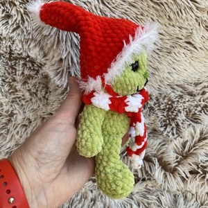 Karácsonyi Grincs sapkával, sállal - játék & sport - plüssállat & játékfigura - plüss mesefigurák - Meska.hu