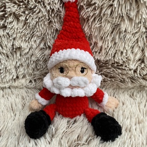 Horgolt szemüveges Télapó, Télapu - játék & sport - plüssállat & játékfigura - ember - Meska.hu