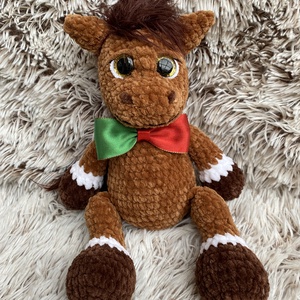 Horgolt ló, lovacska, paci selymes sörénnyel, Játék & Sport, Plüssállat & Játékfigura, Ló, Horgolás, Hímzés, MESKA