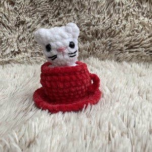 Horgolt bögrés cica, pop up, felugró cica, Játék & Sport, Plüssállat & Játékfigura, Cica, Horgolás, Hímzés, MESKA