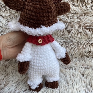 Horgolt rénszarvassapkás hóember - játék & sport - plüssállat & játékfigura - ember - Meska.hu