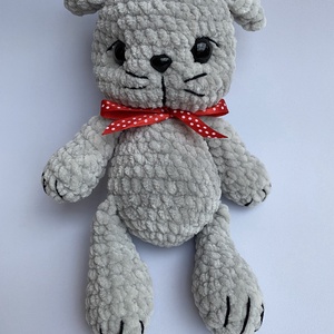 Horgolt Skót lógófülű szürke cica - játék & sport - plüssállat & játékfigura - cica - Meska.hu