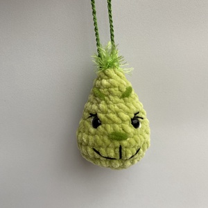 Horgolt Grincs karácsonyfadísz, kulcstartó vagy táskadísz, Karácsony, Karácsonyi lakásdekoráció, Karácsonyfa, grincsfa, Horgolás, Hímzés, MESKA