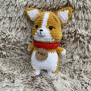 Horgolt Corgi kutya - játék & sport - plüssállat & játékfigura - kutya - Meska.hu