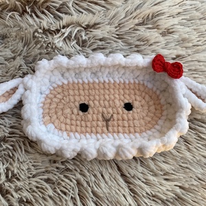 Horgolt bárányos szemüvegtartó / napszemüvegtartó  - táska & tok - pénztárca & más tok - szemüvegtok - Meska.hu