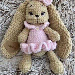 Dolly plüss horgolt balerina nyuszi, névreszóló  - játék & sport - plüssállat & játékfigura - nyuszi - Meska.hu