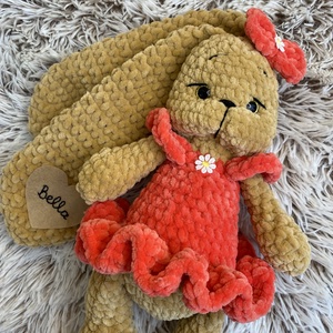 Világítós Dolly plüss horgolt balerina nyuszi, névreszóló  - játék & sport - plüssállat & játékfigura - nyuszi - Meska.hu