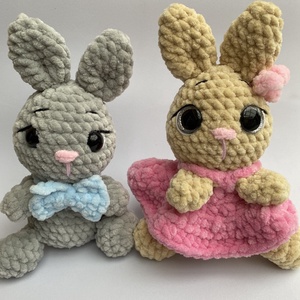 Horgolt plüss nyuszi, fiú vagy lány - Meska.hu