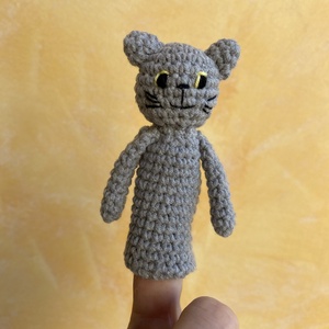 Kézzel horgolt Hapci cica ujjbáb meséléshez, Játék & Sport, Bábok, Ujjbáb, Horgolás, Hímzés, MESKA