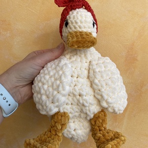 Horgolt Borka kacsa - szundipajti, nyunyóka - baba - mama - baba játékok - szundikendő, alvóka - Meska.hu