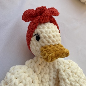 Horgolt Borka kacsa - szundipajti, nyunyóka - baba - mama - baba játékok - szundikendő, alvóka - Meska.hu