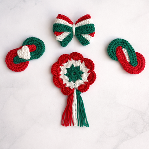 Horgolt Kokárdák - hajgumival, csattal vagy biztosítótűvel is kérheted - Meska.hu