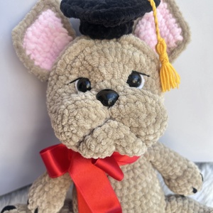 Horgolt ballagó bulldog diplomaosztóra - játék & sport - plüssállat & játékfigura - kutya - Meska.hu