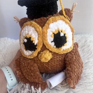 Horgolt bagoly diplomával - játék & sport - plüssállat & játékfigura - bagoly - Meska.hu