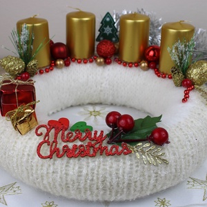 Karácsonyi adventi asztaldísz - karácsony - adventi díszek - adventi koszorú - Meska.hu
