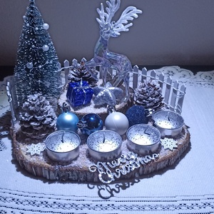 Karácsonyi adventi asztaldísz - karácsony - adventi díszek - adventi asztaldísz - Meska.hu