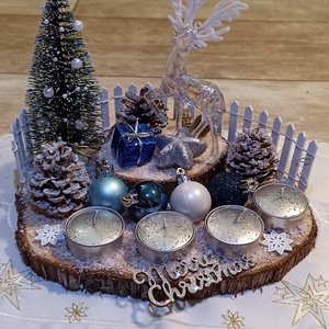 Karácsonyi adventi asztaldísz, Karácsony, Adventi díszek, Adventi asztaldísz, , MESKA