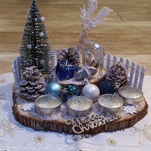 Karácsonyi adventi asztaldísz - karácsony - adventi díszek - adventi asztaldísz - Meska.hu