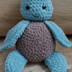 Horgolt kék színű amigurumi teknős - játék & sport - plüssállat & játékfigura - más figura - Meska.hu