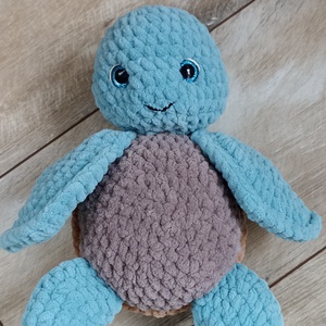 Horgolt kék színű amigurumi teknős, Játék & Sport, Plüssállat & Játékfigura, Más figura, Horgolás, Varrás, MESKA