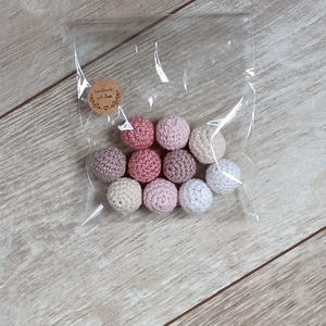 Kézzel horgolt fa golyó készlet 10 db, DIY (Csináld magad), Egységcsomag, Horgolás, MESKA
